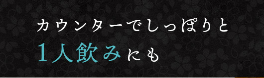 しっぽりと1人飲みにも